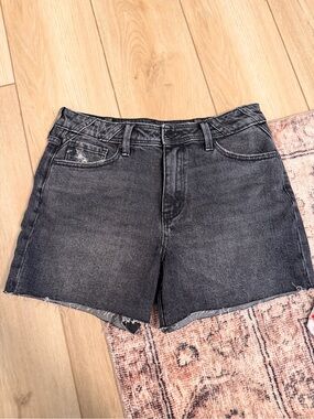 Maurices Washed Black High-Rise Denim Shorts